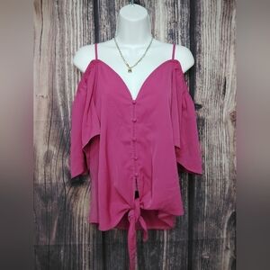 NEW! Women's Pink Off-Shoulder Top Size Medium!